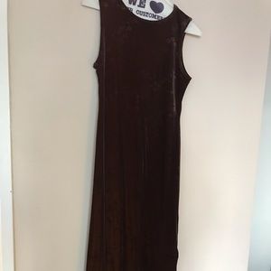 Velvet like wine color evening dress